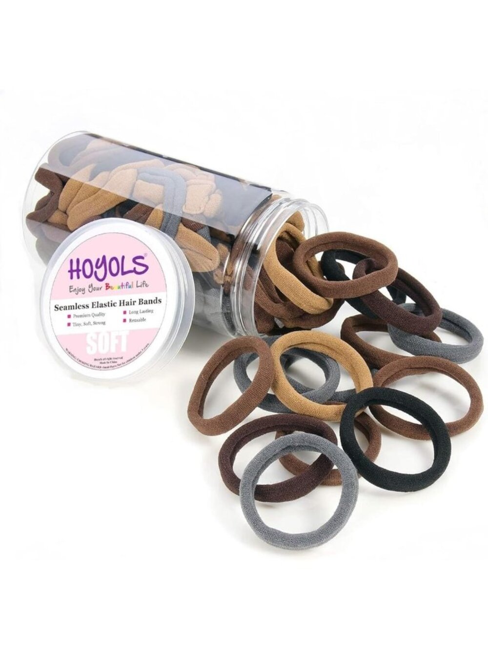 100 Pcs Soft Seamless Hair Ties - No Damage Ponytail Holders for All Hair Types